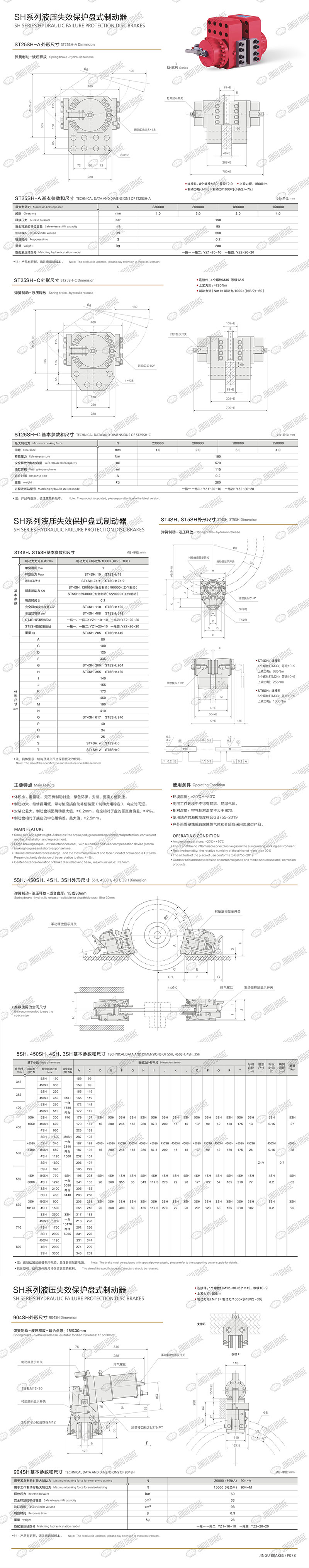 SH系列液壓失效保護(hù)盤式制動(dòng)器